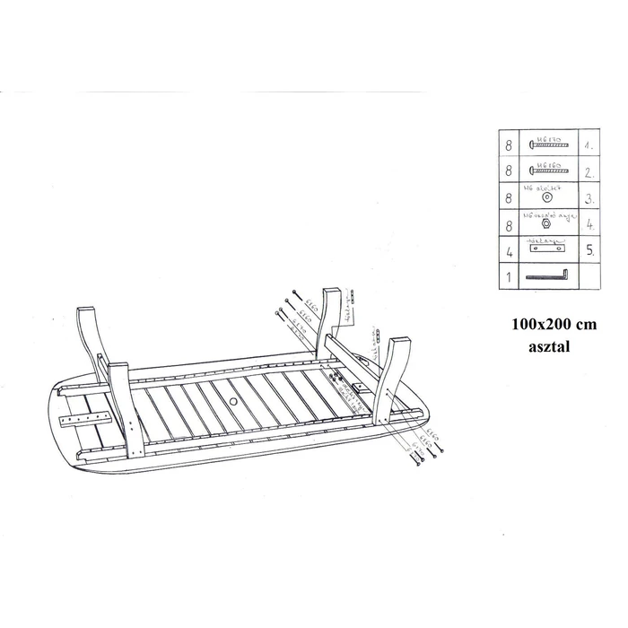 ROBINSON 200x100-as fix asztal