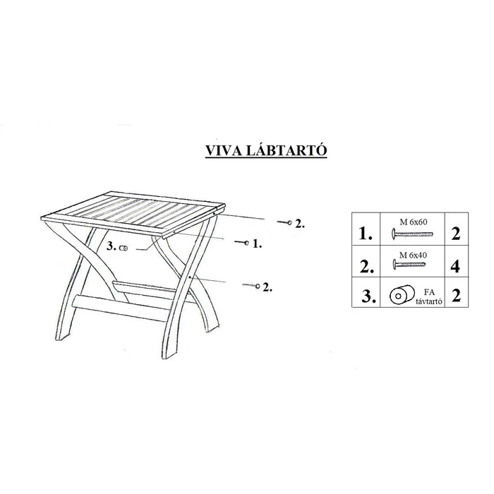 VIVA ülőke, lábtartó vagy kisasztal 43 x 47